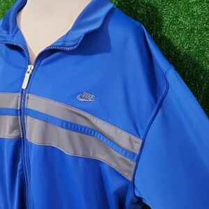 Nike Royal Blue and Gray Zip-Up Jacket
